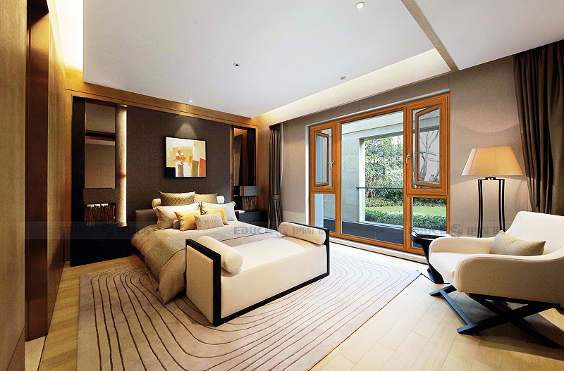 伊盾高效隔音門窗，期待跟你一起共創(chuàng)輝煌！柏林時光平開窗-110mm 肌膚木